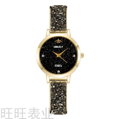Diamond-Embedded Luxury Bracelet Women's Watch Fashion Diamond-Embedded Bangle Watch Simple Small Dial Watch