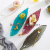 Nordic Style Pea Pod Creative Golden Trim Glass Swing Plate Household Irregular Sushi Large Long Emerald Fruit Plate
