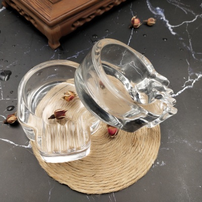 Factory Direct Sales Glass Skull Ashtray Decoration Trendy Simplicity Personality Skull Ashtray