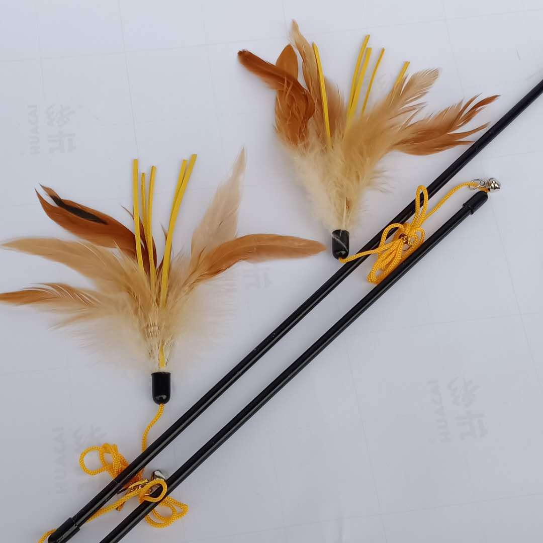 厂家批发铃铛羽毛逗猫棒 宠物猫玩具 逗猫棒杆 猫用品 cat toy