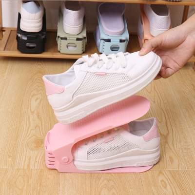 Adjustable Simple Double-Layer Shoe Rack Plastic Integrated Shoe Rack