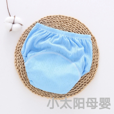 Cross-Border Training Underwear Leak-Proof Washable Waterproof Pure Cotton Baby Diaper Pants Ring Diaper Female Baby Male Summer Hollow Thin
