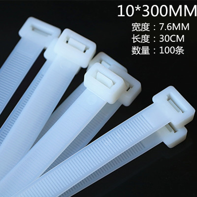Self-Locking Nylon Cable Tie 8/10*300 Plastic Buckle Fixed Strong Large Buckle Spray Advertising Cable Tie
