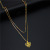 Korean Pendant Simple Ins Style Necklace 18K Gold Heart-Shaped Double-Layer Necklace Stainless Steel Oil Dripping Versatile Pendant