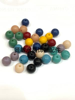 8mm Spot Colored Glass Bead Glass Beads Scattered Beads DIY Jewelry Accessories