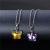 Women's Butterfly Clavicle Chain Butterfly ​Pendant AB Purple Crystal Stainless Steel ​Necklace 