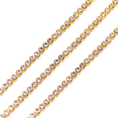 New Element AAA Zircon Claw Chain Copper Diamond-Embedded Handmade Chain Manicure Jewelry Rhinestone Ormanent Clothing Shoes Bags Accessories