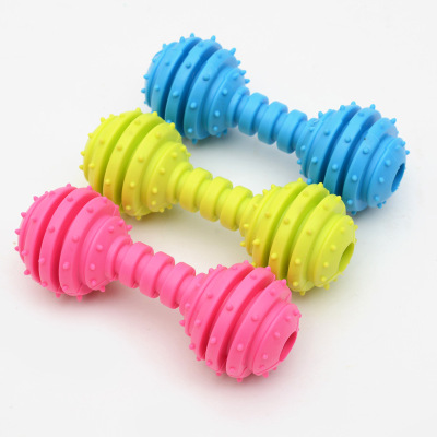 TPR Rubber Piercing Ring Barbell Pet Toy Dogs and Cats High Quality Molar Foreign Trade Wholesale Dogs and Cats Toy