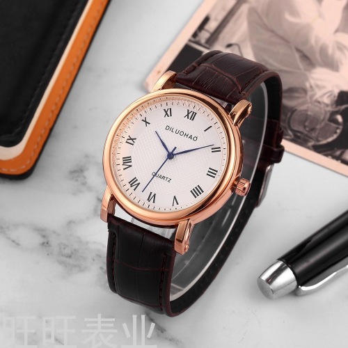 cross-border simple casual electronic waterproof quartz watch fashion men‘s watch simulation three-eye belt men‘s watch student watch