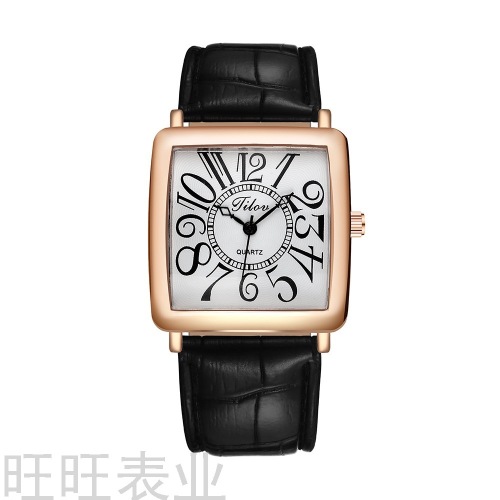 personality fashion trend engraved quartz watch women‘s large digital scale square dial women‘s watch student‘s watch