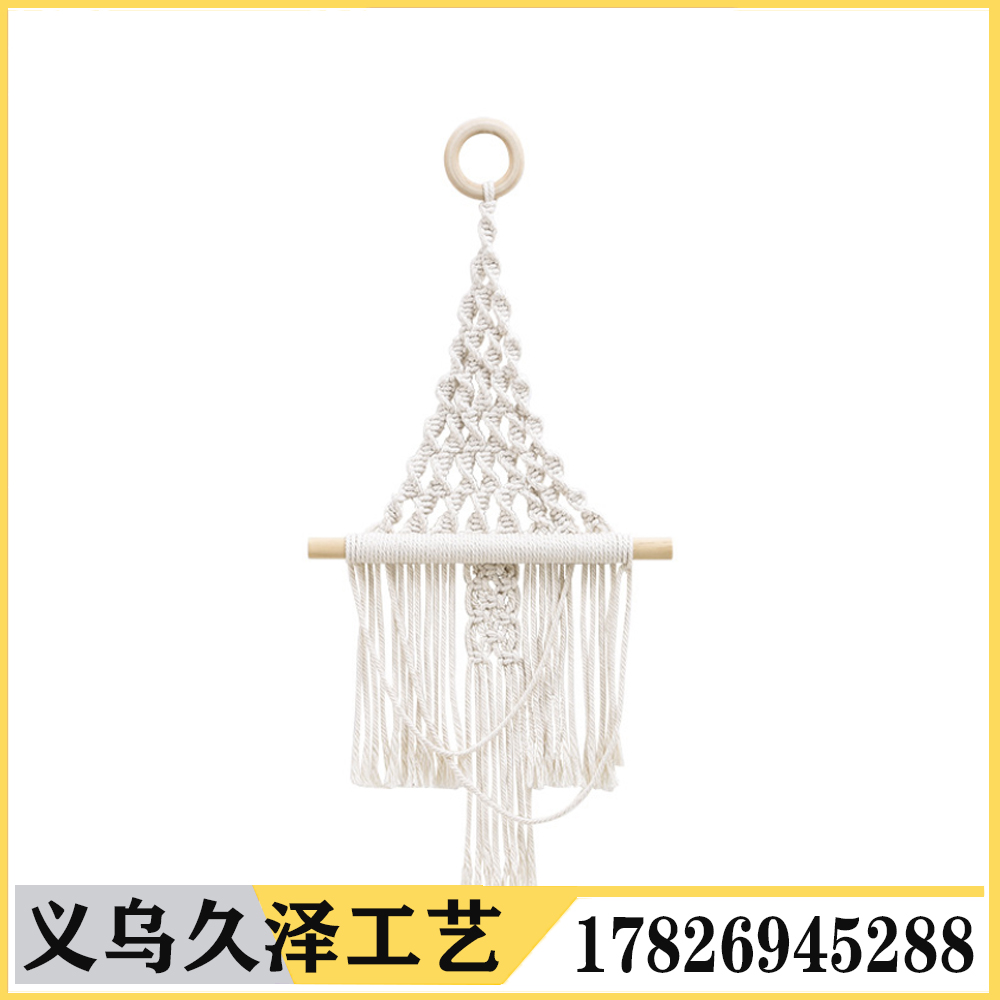 北欧复古 圣诞树木环壁饰手工编织壁饰挂饰 波西米亚风