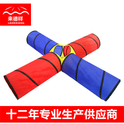 Wholesale Children's Early Education Sunshine Crawling Tunnel Tube Portable Folding Children Crawling Four-Side Tunnel Game House