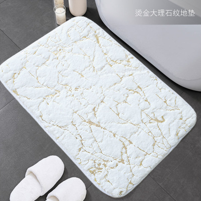 Popular Imitation Dehaired Angora Gilding Carpet Bedroom Floor Mat Living Room Bedside Floor Mat Bathroom Water-Absorbing Non-Slip Mat