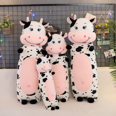 New Cute Big Milk Cow Doll Pillow Long Cartoon Doll Plush Toy Cow Doll Wholesale Custom Logo