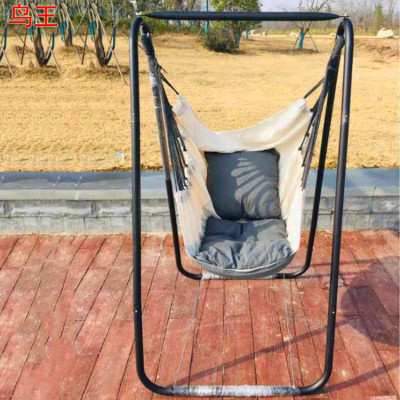 Folding Double Swing Chair Home Bedroom Hanging Glider Cushion Hanging Outdoor Lying Bedroom Can CrossLegs Hammock Frame