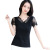 2021 Eyelash Lace Edge Short-Sleeved T-shirt Fashion Women's Wear Slim Pullover Viscose Outer Wear Women's Base Shirt