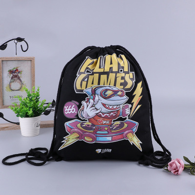 Shopping Cotton Drawstring Backpack Factory Customized Creative Advertising Rice Food Packaging Drawstring Simple Drawstring Bag