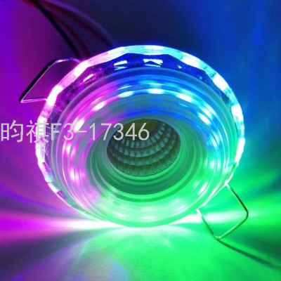 LED Spotlight Downlight Concealed Embedded Hole Lamp Colorful Light Home Ceiling Ultra-Thin Bright Bull's Eye Lamp