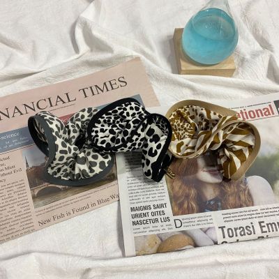 Korean Dongdaemun Ins Ornament Covered Leopard Print Large Intestine Ring French Retro Noble Boutique Rubber Band Hair Band for Women