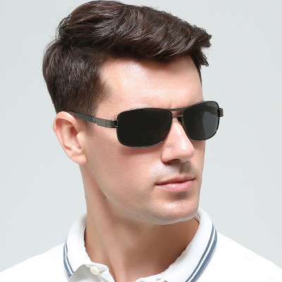 New Metal Polarized Sunglasses Cycling Fashion Men Driving Sunglasses Square Sunglasses for Driving Wholesale