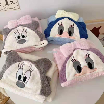 Factory in Stock Coral Fleece Soft Hooded Children Cartoon Bath Towel Baby Bath Towel Cute Bathrobe Cloak Robe