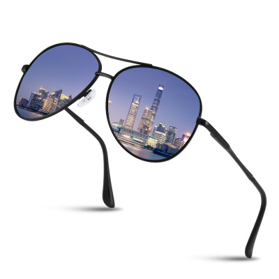 2021 New Men's Sunglasses Metal Outdoor Fashion Riding Driving European and American Square Polarized Sunglasses