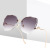 2021 Cross-Border Metal Rimless Sunglasses Trimming Ocean Lens Fashion Sunglasses Women's Curved Glasses Leg UV Protection
