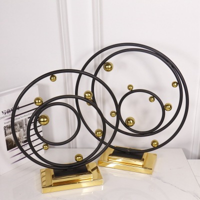 European Model House Ring Wrought Iron Creative Decoration Hotel Villa Soft Decoration Home Ornament Living Room Entrance Decoration