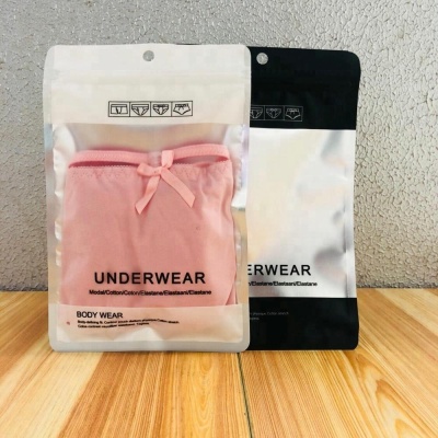 hot sale customized logo garment zipper bag for underwear socks packaging