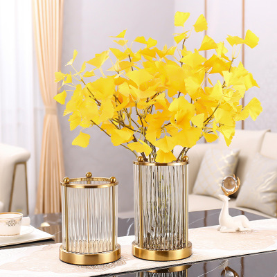 Light Luxury Glass Vase Decoration Living Room Flower Arrangement Dried Flower TV Cabinet Creative Furnishings Modern Minimalist Furnishings Decorations