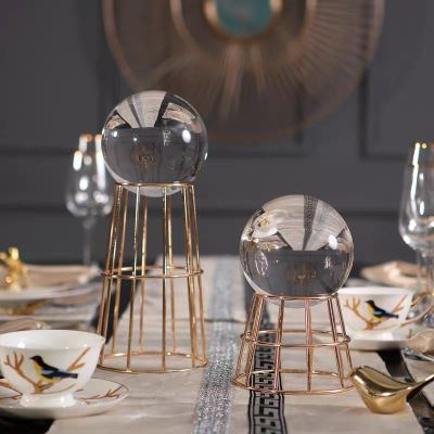 Minimalist European Style Crystal Glass Ball Soft Outfit Model Room Home Decoration Creative Living Room Decoration Factory Direct Sales