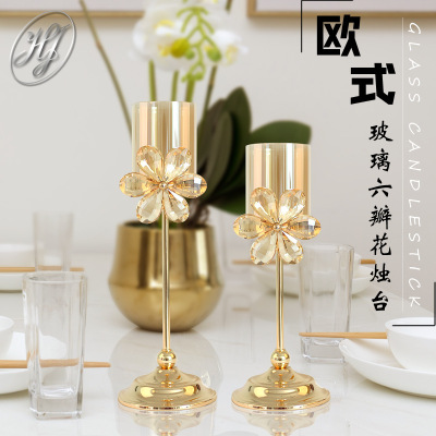 High-End Modern Simple Golden Candle Holder Home Decoration Iron High Leg Candlestick Decoration Wedding Table Props