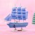 Creative Girl Heart-Solid Wood Sailboat Mediterranean Style Friends Birthday Gift Model Boat with Lights