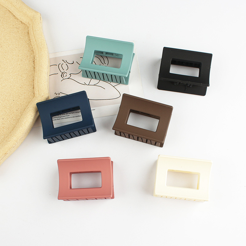 日韩网红简约风小号发夹磨砂款小方形抓夹洗澡盘发神器女批发