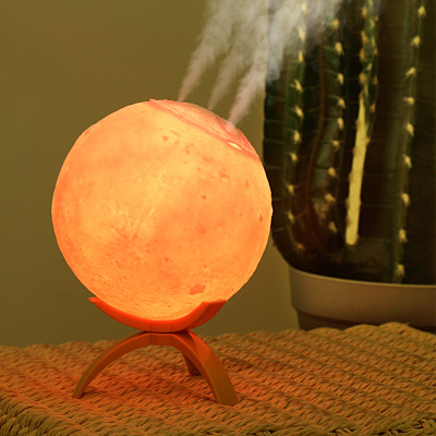 2021 New Mercury Ball Humidifier USB Rechargeable Desktop Colorful Starry Sky Rotating Three Spray Moon Humidifier