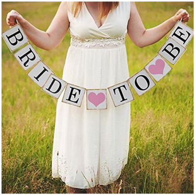 EBay Amazon Cross-Border Hot Sale Pre-Wedding Bachelor Party Pull Flag Made by Paper Bride to Be Bride-to-Be Latte Art