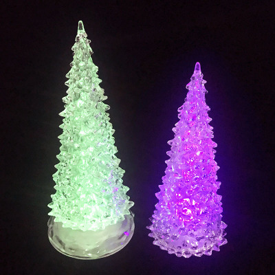 Acrylic Christmas Tree Luminous Toy Stall Night Market Luminous Product Led Seven-Color Night Light Christmas Gift