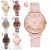 Korean Fashion Women's Printed Belt Casual Watch Simple Ultra-Thin Digital Dial Quartz Watch in Stock