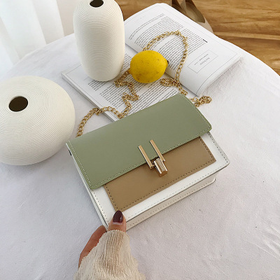 Small Bag for Women 2019 New Trendy Korean Style Trend Chain Shoulder Bag Fashion Color Contrast Y Lock Bag Crossbody Small Square Bag