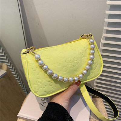 Casual Bag 2021 New Fashion Messenger Bag Internet Celebrity Minimalist Stone Pattern Pearl Shoulder Underarm Bag Women