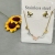 Elegant Flower Sun Rain and You Stainless Steel Golden Trendy Three-Piece Suit Pendant Ear Studs