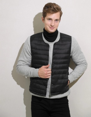 Men's Vest Button Design V-neck Lightweight down Coat
