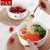 Dinbao Chinbull Noodle Bowl Bento Bowl White Jade Glass Tableware 3-Piece Set High Temperature Resistant Microwave Oven Tableware