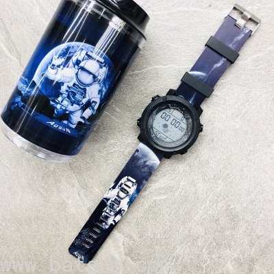 New Creative Large Dial Display Sports Watch Men's Trendy Unique Printed Electronic Watch Teenagers Student's Watch