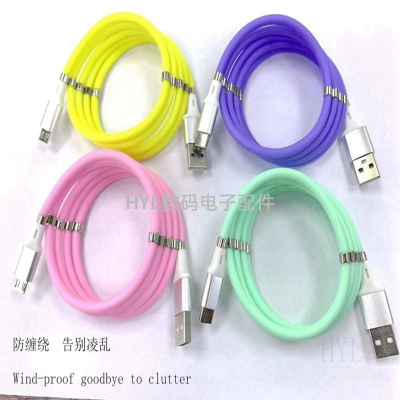Macaron Magnetic Holder Line Android Typec Apple Data Charging Cable