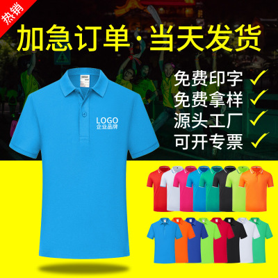 Advertising Shirt Customized Summer Lapels Polo T-shirt Printed Short-Sleeved T-shirt Business Attire Customized Work Clothes Printed Logo