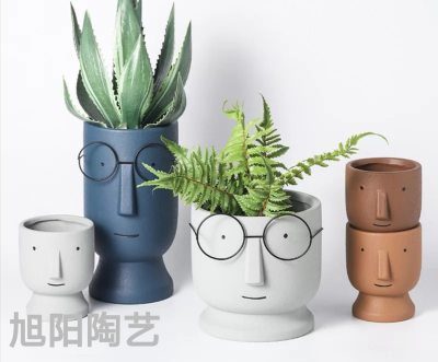 Nordic Flower Pot Ceramic Cartoon Cute Fashion Simple Artistic Personality Vase Dried Flower Room