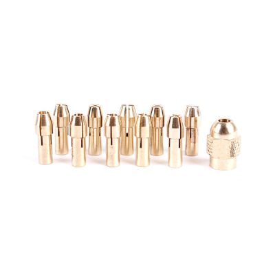 Factory Supply 0.5-3.2mm Electric Grinding 10Pc Copper Chuck Electric Grinding Clamp Core and Lock Nut Tool