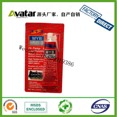 3+3 MYB RTV Silicone Adhesive Sealant  999 TCM  red Black Hot Sell 32G 85G 110G One Component Rtv Gasket Maker