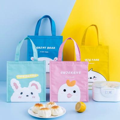 Cute Cartoon Lunch Box Bag Student Lunch Insulated Bag Large Capacity Portable Heat and Cold Insulation Lunch Box